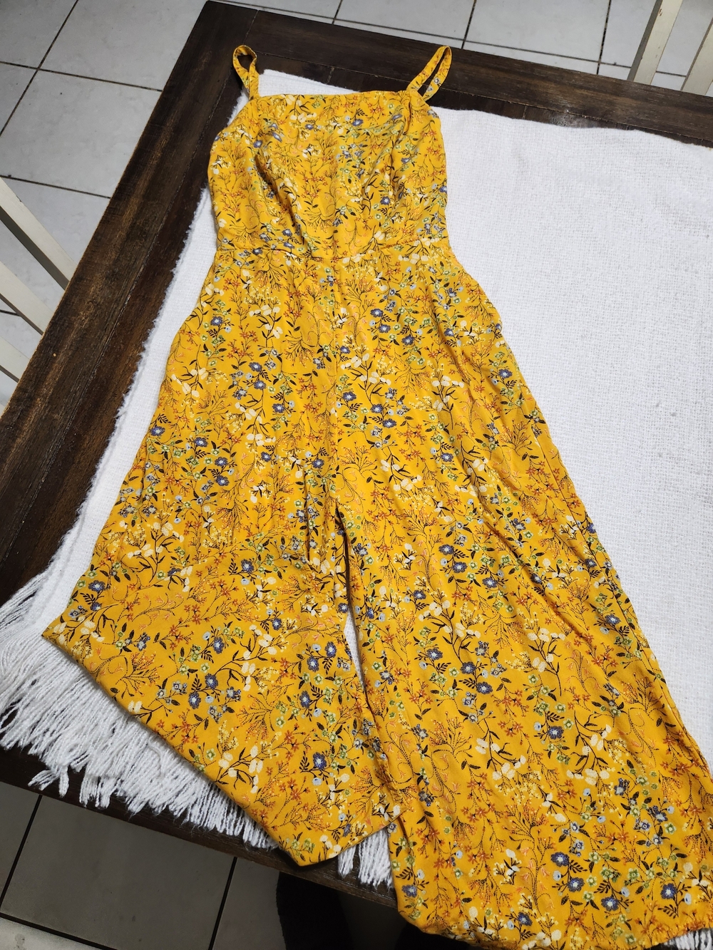 Yellow Floral Wide-Leg Jumpsuit